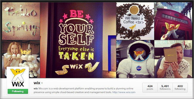 Cтраница Wix в Instagram Cтраница Wix в Instagram